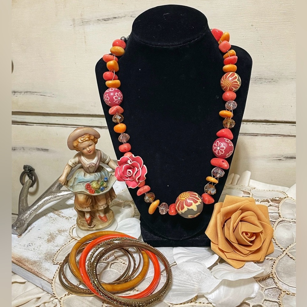 Vintage Colorful Beaded Necklace